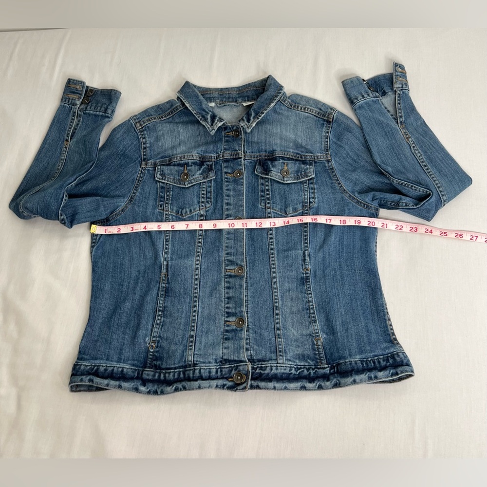 Liz Claiborne Denim blue Womens Jacket X Large Button Front Pockets - Picture 4 of 9